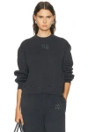 Alexander Wang Hotfix Logo Crewneck Sweatshirt In Black