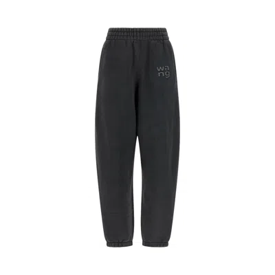 Pre-owned Alexander Wang Hotfix Logo Sweatpant 'washed Black' | Women's Size M