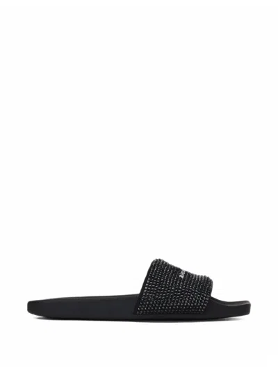 Alexander Wang Hotfix Pool Sandals In Black