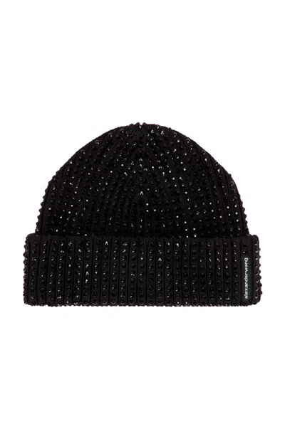 Alexander Wang Hotfix Rib Beanie In Black