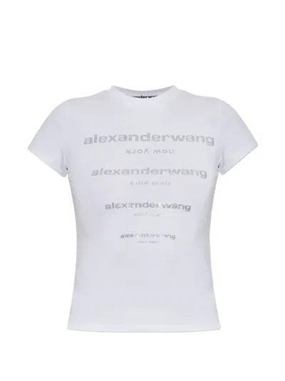 Alexander Wang Hotfix-logo T-shirt In White