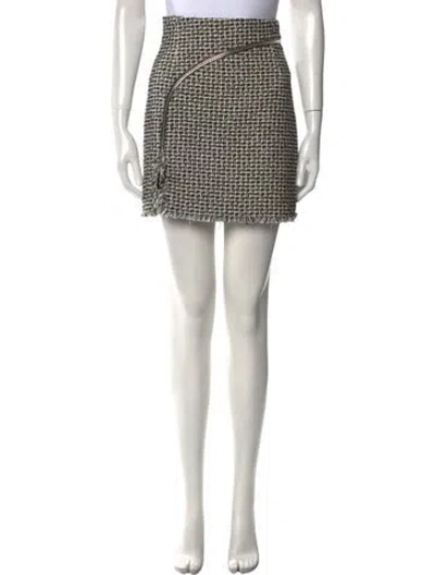 Pre-owned Alexander Wang Houndstooth Print Mini Skirt In Black