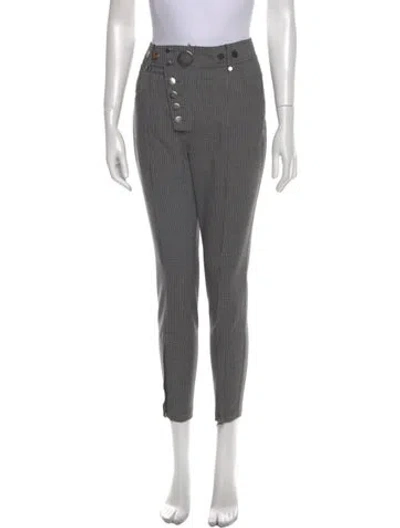 Pre-owned Alexander Wang Houndstooth Print Skinny Leg Pants In Black