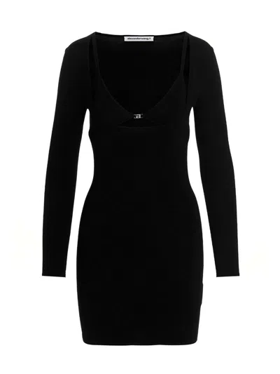 Alexander Wang 'scoop Neck Fitted Mini Dress' In Black