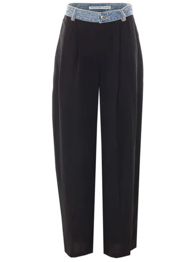 Alexander Wang Hybrid Wide-leg Trousers In Black