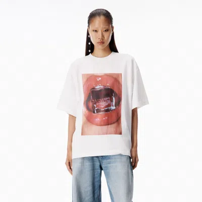 Alexander Wang Ice Cube Graphic Short Sleeve Tee In White
