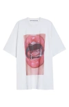 Alexander Wang Ice Cube Oversize Cotton Graphic T-shirt In White