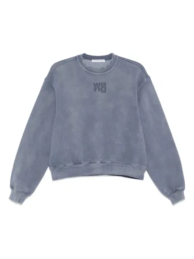 ALEXANDER WANG ALEXANDER WANG ESSENTIAL TERRY CREW SWEATSHIRT W/ PUFF PAINT LOGO