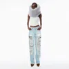 Alexander Wang Indigo Distressed Jean With Knit Detail