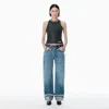 Alexander Wang Indigo Logo-embroidered Mid-rise Jeans