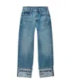 Alexander Wang Indigo Logo-embroidered Mid-rise Jeans In Blue