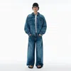 Alexander Wang Indigo Marker-print Trucker Jacket In Blue
