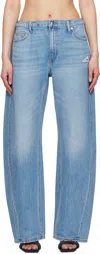 Alexander Wang Indigo Regen 5-pocket Denim Track Jeans In Vintage Light Indigo