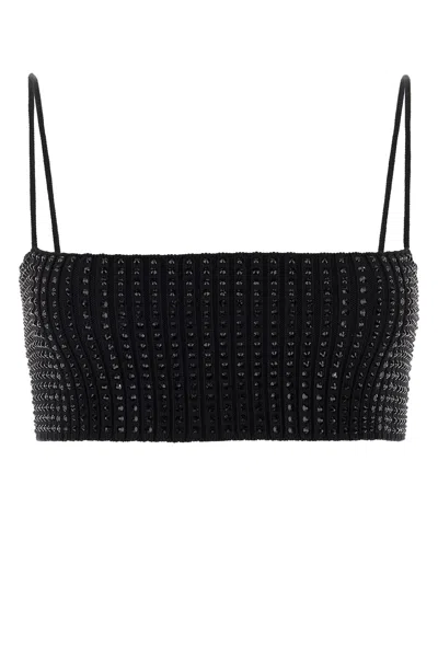 ALEXANDER WANG CROP TOP IN NYLON STRETCH DECORATO  DONNA