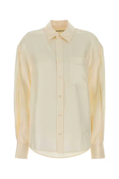 Alexander Wang Ivory Satin Oversize Shirt In White