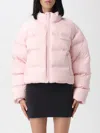 Alexander Wang Cropped Jacket With Logo In Pink
