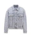Alexander Wang Logo Printed Denim Jacket In Blue