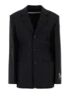 Alexander Wang Structured Oversized Black Jacket With Tailored Fit And Notch Lapel In Black
