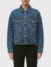 Alexander Wang Game Jacket W Logo Print Clear Bead Hotfix In Blue