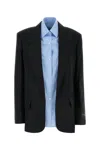 Alexander Wang Pre-styled Layered Single-breasted Blazer In Black