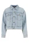 Alexander Wang Denim Jacket With Chest Pockets And Point Collar In Blue