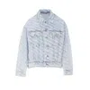 Alexander Wang Denim Jacket With Printed Logo In Blue