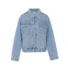 Alexander Wang Denim Jacket With Contrast Stitching And Front Pockets In Blue