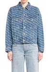 Alexander Wang Logo-print Denim Jacket In Blue