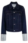 Alexander Wang Embellished Straight Jacket In Blu Blu E Verdi