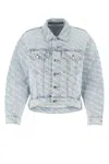 Alexander Wang Denim Jacket With Printed Logo In Printed