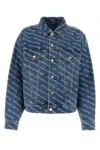 Alexander Wang Indigo Blue Denim Jacket In Printed