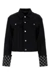 Alexander Wang Embellished Cotton Straight Jacket In Washedblack