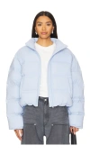 Alexander Wang Pastel Light Blue Stretch Polyester Down Jacket In Oxford 블루