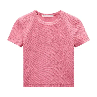 Pre-owned Alexander Wang Jacquard Logo Baby Tee 'lotus' | Pink | Women's Size M