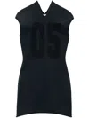 Alexander Wang Jacquard Logo Mini Dress In Black