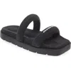 Alexander Wang Jay Denim Slide Sandal In Grey Aged