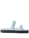 Alexander Wang Jay Flatform Denim Sandals In Blue