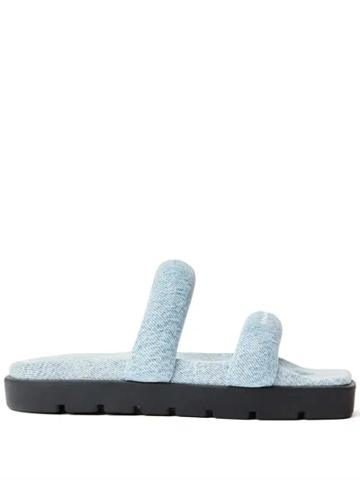ALEXANDER WANG JAY FLATFORM DENIM SANDALS