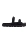 Alexander Wang Jay Square Toe Denim Sandals In Black