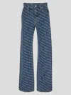 Alexander Wang Women Jeans With Logo Crystal Hotfix In Blue