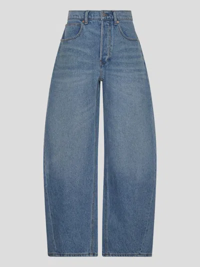 Alexander Wang Oversized Rounded Low-rise Jeans In Blue