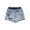 Alexander Wang Prestyled Distressed Denim Skirt With Boxer Clothing In Blue