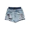 Alexander Wang Prestyled Distressed Denim Skirt With Boxer Clothing In Blue