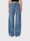 Alexander Wang Logo-embossed Denim Balloon Jogger Pants In Blue