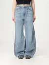 Alexander Wang Logo Embossed Wide Jeans In Denim