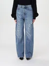 Alexander Wang Blue Laser-distressed Logo Jeans In Indigo