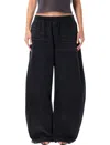 Alexander Wang Wide-leg Black Denim Sweatpants In Black