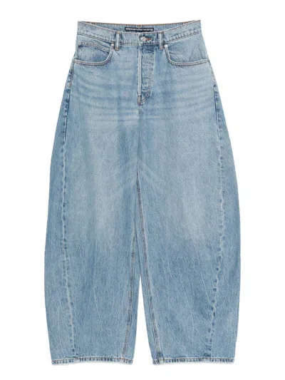 Alexander Wang Jeans Blow Up Con Logo In Strass  In Blue