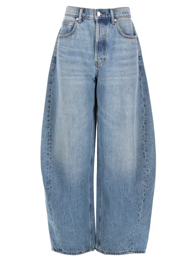 Alexander Wang Jeans Blow Up Logo Rhinestone Detail In Blue