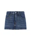 Alexander Wang Crystal-embellished Denim Mini Skirt In Blue